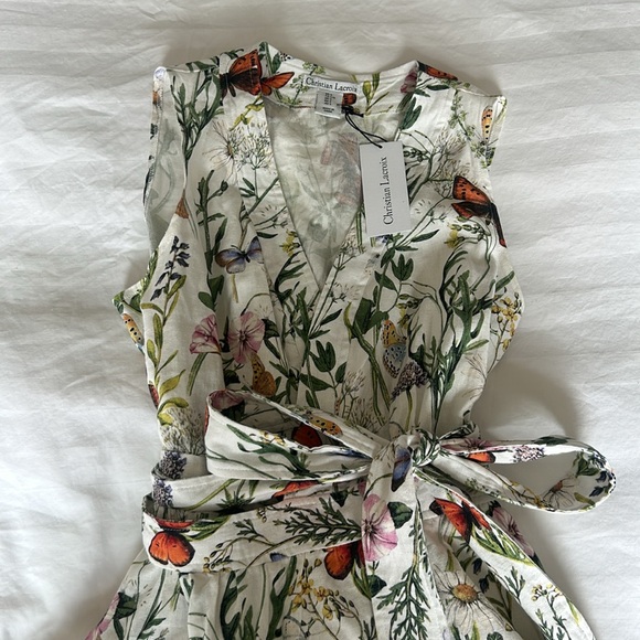 Christian Lacroix White Belted Ruffled Mini Sundress - Picture 4 of 6